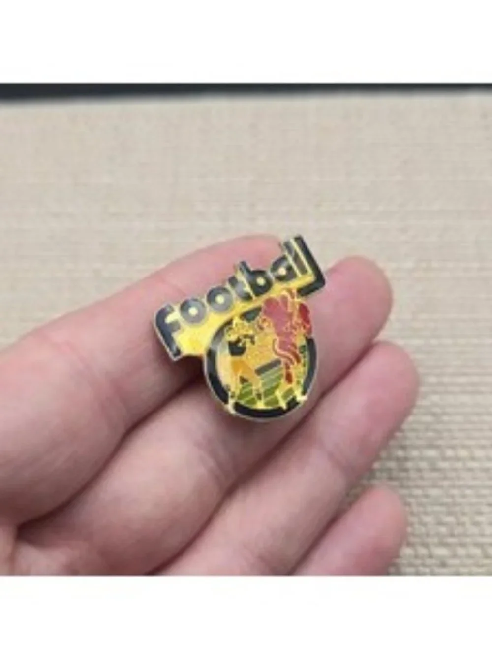 Vintage Football Sports Players Action Graphic Lapel Pin A8350